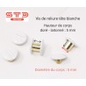 VIS LAITONNEE A TETE BLANCHE 5 MM POUR RELIURE PAR 25