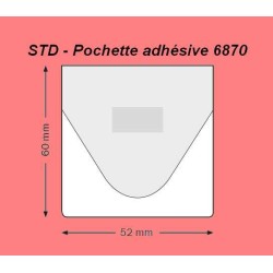 6870 - POCHETTE ADHESIVE POUR CARTE MEMOIRE 52 x 60 MM A RABAT PAR 100