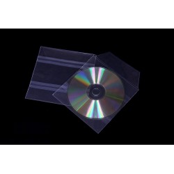 8075 -POCHETTE ADHESIVE CD-DVD A RABAT 129 X 129 MM PAR 200