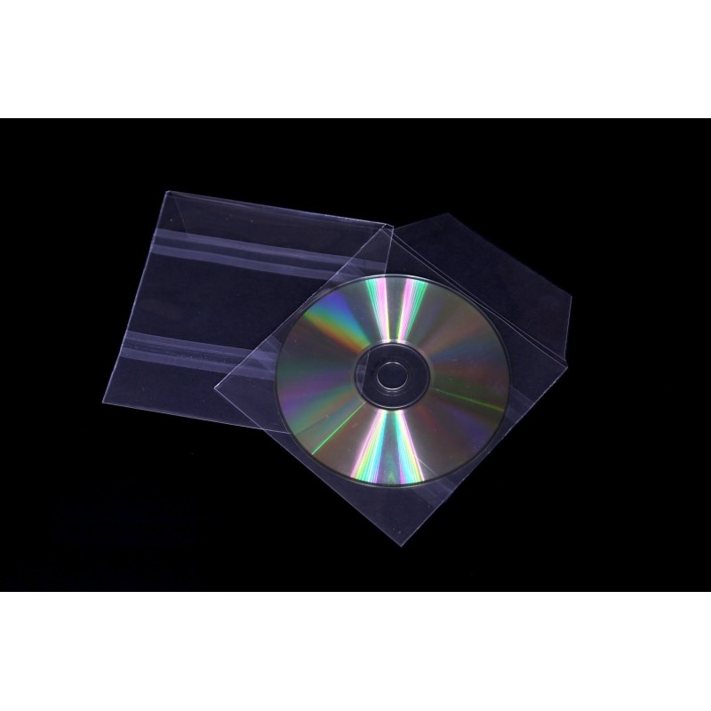 8075 -POCHETTE ADHESIVE CD-DVD A RABAT 129 X 129 MM PAR 200