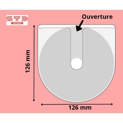 6834 - POCHETTE ADHESIVE CD-DVD TROU OBLONG SANS RABAT 126 X 126 MM PAR 100