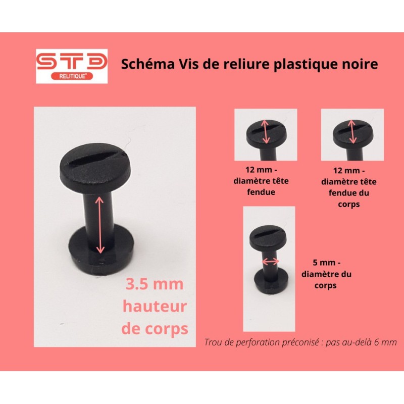 VIS PLASTIQUE NOIRE 3,5 MM