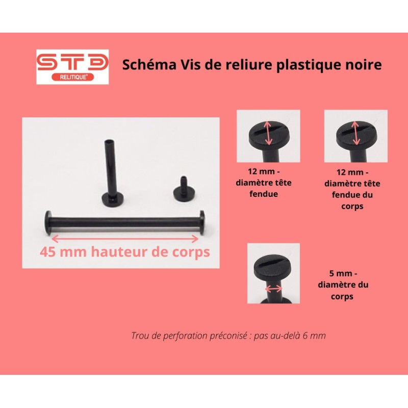 VIS PLASTIQUE NOIRE 45 MM