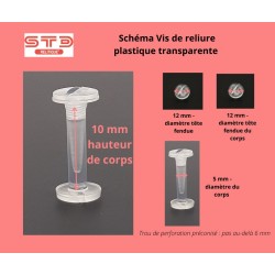 VIS PLASTIQUE TRANSPARENTE 10 MM