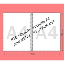 DOUBLE POCHETTE A4 - MENU RESTAURANT PAR 50 - REF 1522