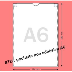 POCHETTE NON ADHESIVE A6 POUR PASS SANITAIRE 114x160MM - OUVERTURE PETIT COTE PAR 100