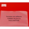 POCHETTE NON ADHESIVE A6 POUR PASS SANITAIRE 114x160MM - OUVERTURE PETIT COTE PAR 100