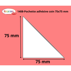 1408 - POCHETTE COIN  ADHESIVE 75 X 75 MM PAR 200