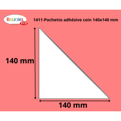 1411 - POCHETTE COIN ADHESIVE 140 X 140 MM PAR 200