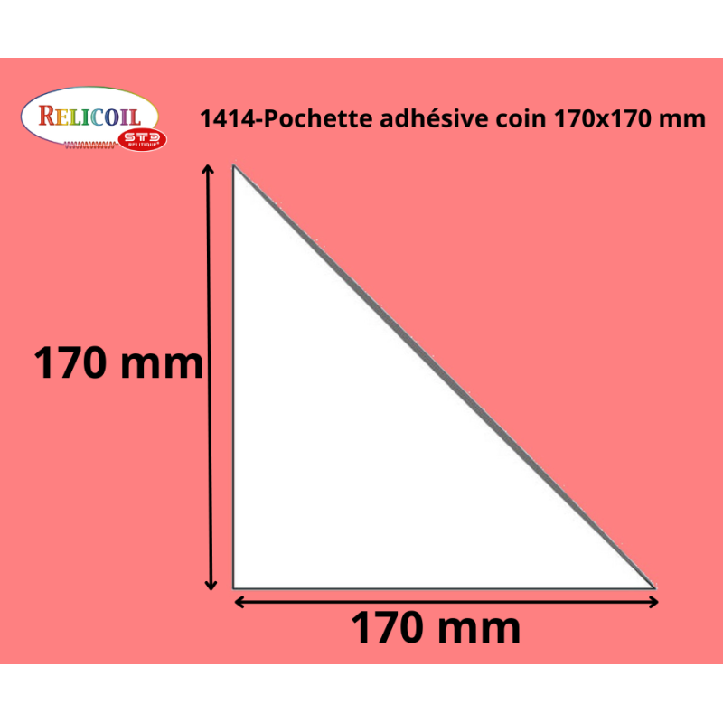 1414 - POCHETTE COIN  ADHESIVE 170 X 170 MM PAR 200