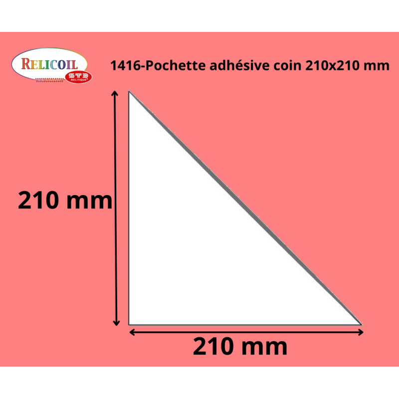 1416 - POCHETTE COIN ADHESIVE 210 X 210 MM PAR 200