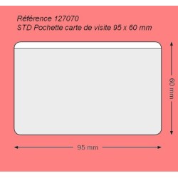 127070 - POCHETTE ADHESIVE CARTE DE VISITE-PARE BRISE AUTO 95 X 60 GRAND COTE PAR 200