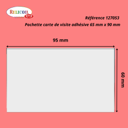 127053 - POCHETTE ADHESIVE CARTE DE VISITE 60 X 95 MM PETIT COTE PAR 200