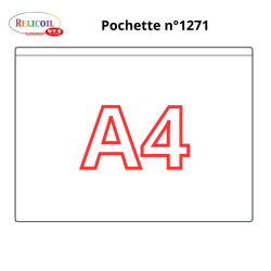 1271 - A4 OUVERTURE GRAND COTE - POCHETTE ADHESIVE PAR 50