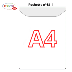 6811 - A4  A RABAT PETIT COTE - POCHETTE ADHESIVE PAR 50