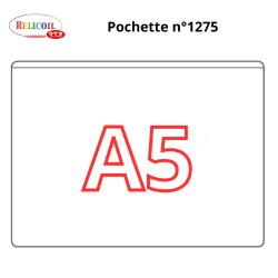 1275 - A5 POCHETTE ADHESIVE GRAND COTE  220 X 158 MM -PAR 50