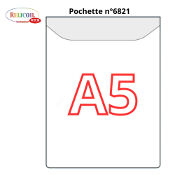 6821 - A5 POCHETTE ADHESIVE A RABAT PETIT COTE 160 x 220 MM PAR 50