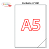 1291 - A5 POCHETTE ADHESIVE QUICKLOAD OUVERTURE 2 COTES 158 X 218 MM + POCHE COIN PAR 25