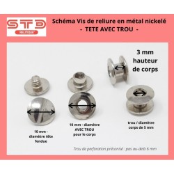 VIS NICKELEE 3 MM A RELIURE PAR 100