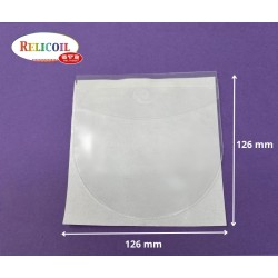 POCHETTE  ADHESIVE 126 X 126 MM FORMAT ROND CD/DVD AVEC RABAT PASTILLE ADHESIVE PAR 100