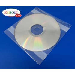 POCHETTE 2 BANDES ADHESIVES CD-DVD A RABAT 130 X 125 MM PAR 100