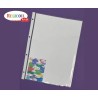 POCHETTE PERFOREE BANDE BLANCHE POUR A4 NON ADHESIVE PAR 50