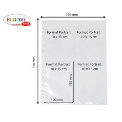POCHETTE DE CLASSEMENT A4 INSERTION 8 CARTES POSTALES EN PORTRAIT PAR 100