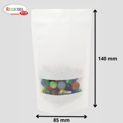 SACHET KRAFT BLANC A FENETRE Ouverture ZIP et Thermoscellable PAR 1000