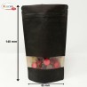 SACHET KRAFT NOIR A FENETRE Ouverture ZIP et Thermoscellable PAR 1000