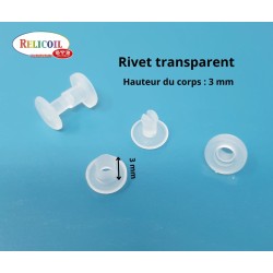RIVET PLASTIQUE TRANSPARENT 3 MM PAR 1000
