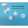 RIVET PLASTIQUE TRANSPARENT 2,5 MM PAR 1000