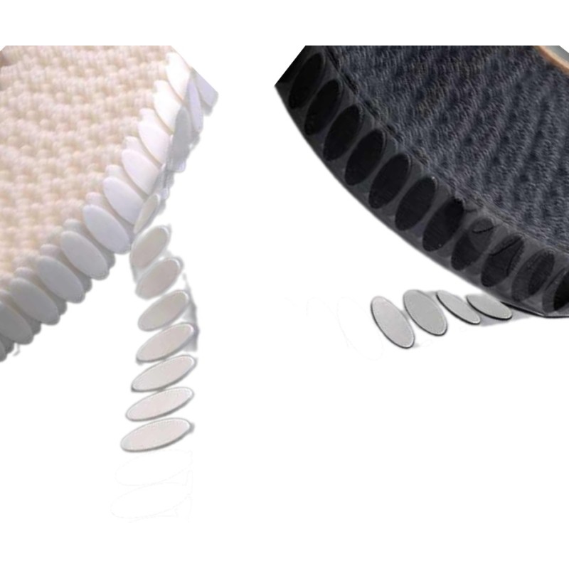 Pastille auto-agrippante  VELCRO forme Ellipse Blanc ou Noir par 1700 paires
