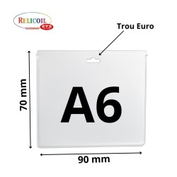 PORTE BADGE RIGIDE CARTE DE VISITE OU CARTE BANCAIRE - PAYSAGE 70X90 MM PAR 50