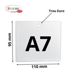 PORTE BADGE RIGIDE A7 - PAYSAGE 95X110 MM PAR 50