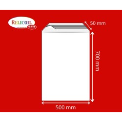 SACHET AVEC BANDE ADHESIVE 500 x 700 mm PE 50 microns par 100