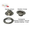 Œillet métallique pour bâche diamètre 9 mm par 500