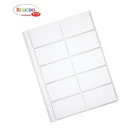 POCHETTE PERFOREE A4 AVEC 10 POCHES POUR CARTE PAR 100