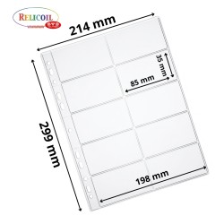POCHETTE PERFOREE A4 AVEC 10 POCHES POUR CARTE PAR 100