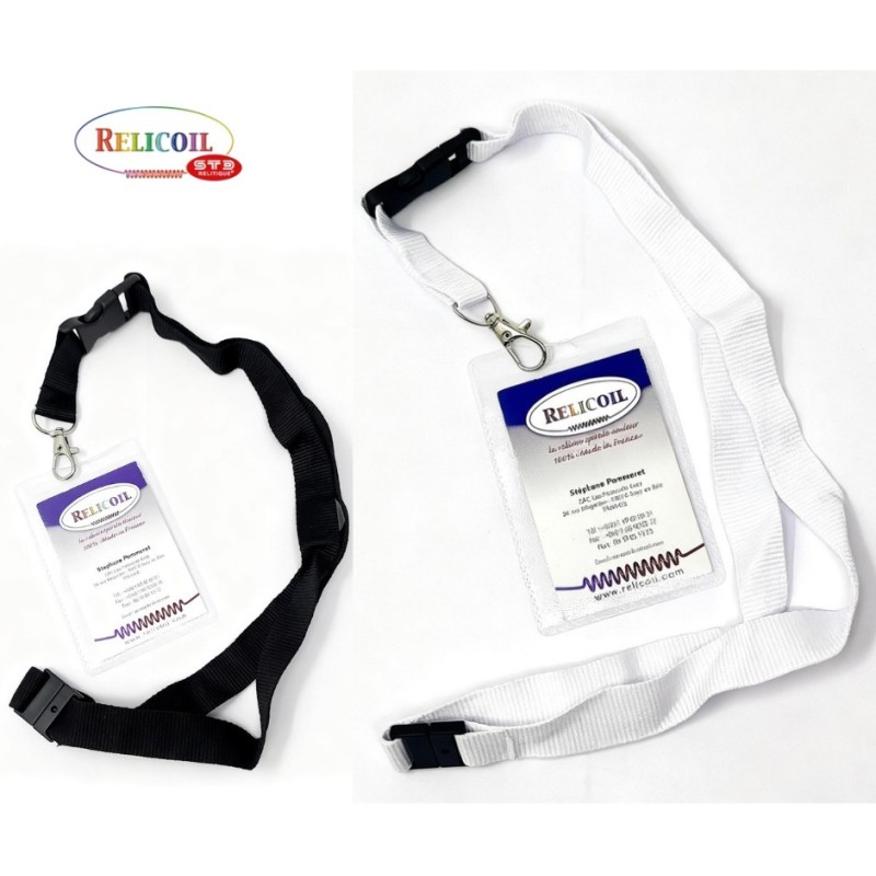 CORDON TOUR DE COU  DOUBLE SECURITE PORTE BADGE LANYARDS PAR 50