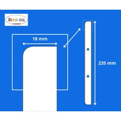 Baguette de reliure  avec vis 235 mm nickel brillant PAR 2