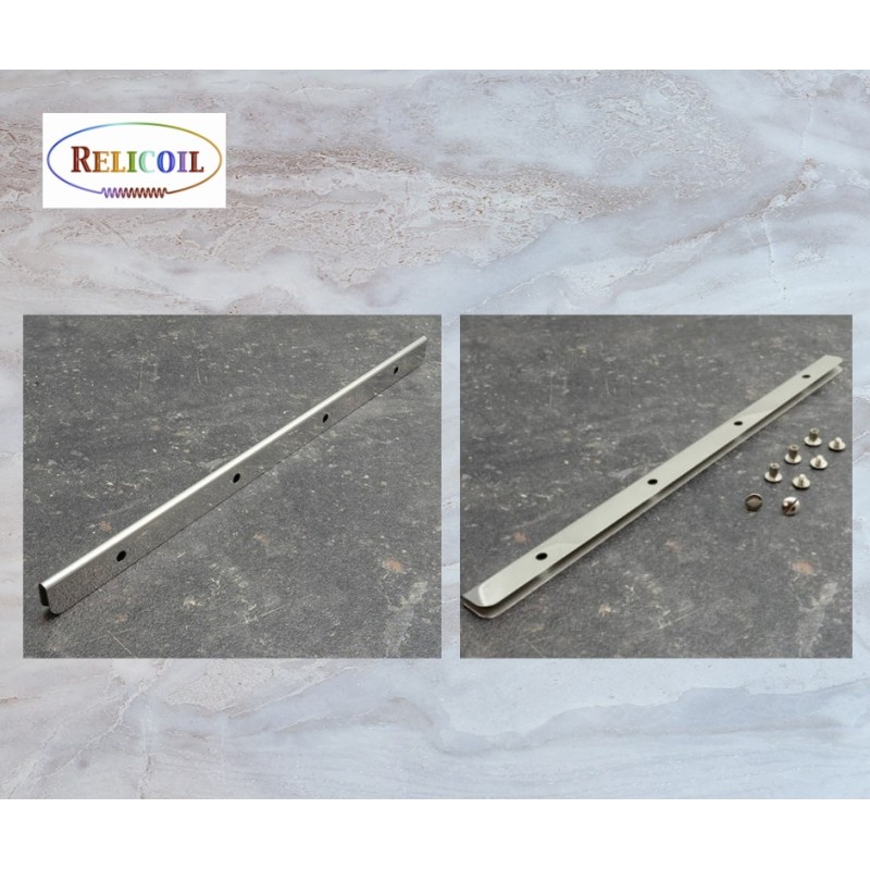 Baguette de reliure  avec vis 320 mm nickel brillant PAR 2