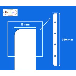 Baguette de reliure  avec vis 320 mm nickel brillant PAR 2