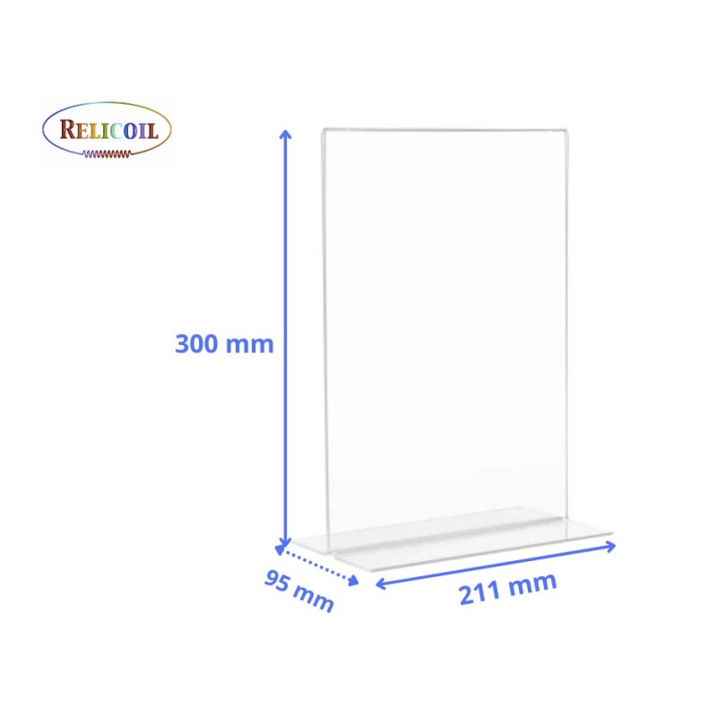 CHEVALET PLASTIQUE DROIT TRANSPARENT A4 Portrait