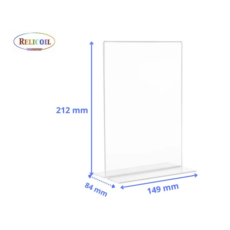 CHEVALET PLASTIQUE DROIT TRANSPARENT A5 Portrait