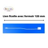 Lien ficelle avec fermoir blanc 120 mm par 1000