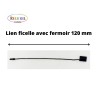 Lien ficelle avec fermoir noir 120 mm par 1000