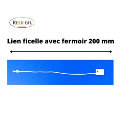 Lien ficelle avec fermoir blanc 200 mm par 1000