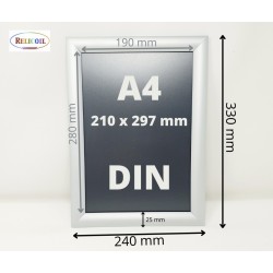 Porte affiche Clic-Clac à cadre ALU GRIS A4