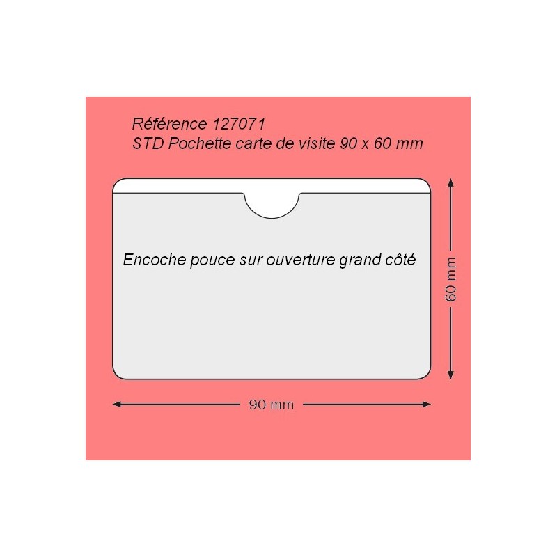 127071 - CARTE DE VISITE GRAND COTE 90 X 60 AVEC ENCOCHE PAR 200
