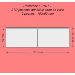 127076 - CARTE DE VISITE DOUBLE 2 POCHES 190 X 60 MM GRAND COTE PAR 100